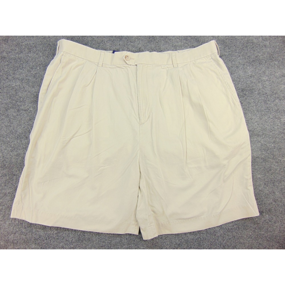 Bobby Jones Shorts Mens 40 Players Beige Solid Pleated Lyocell Cotton Golf Prep